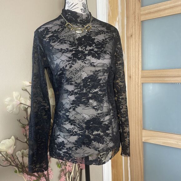 Nicki Minaj for H&M Womens Black Blouse Long Sleeve Size Large - Picture 1 of 7